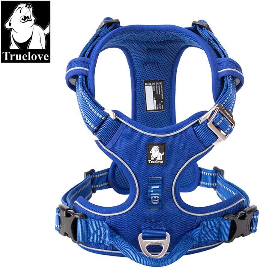 Dog Harness No Pull Nylon Reflective Pet Harness Adjustable Comfortable Control Step-In Brilliant Colors Truelove TLH56512 XS Royal Blue