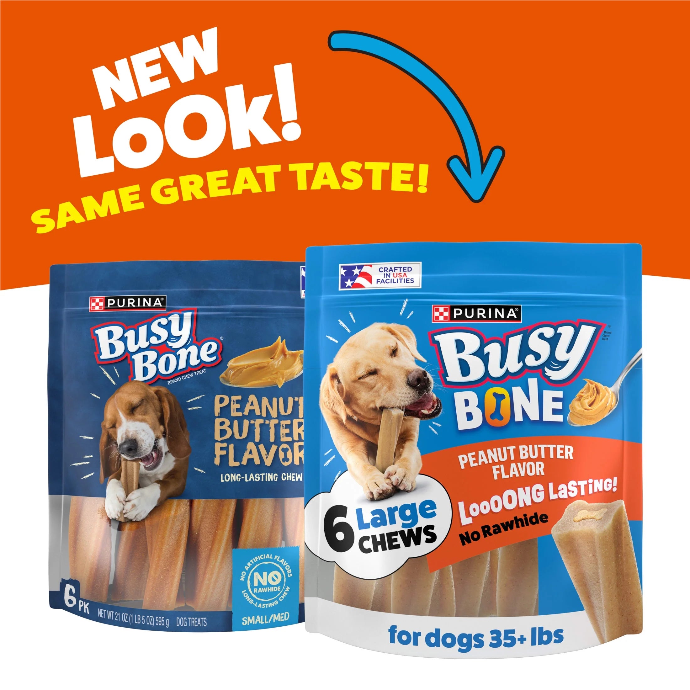 Purina  , Long Lasting Small/Medium Breed Adult Dog Chews, Peanut Butter Flavor, 21 Oz. Pouch