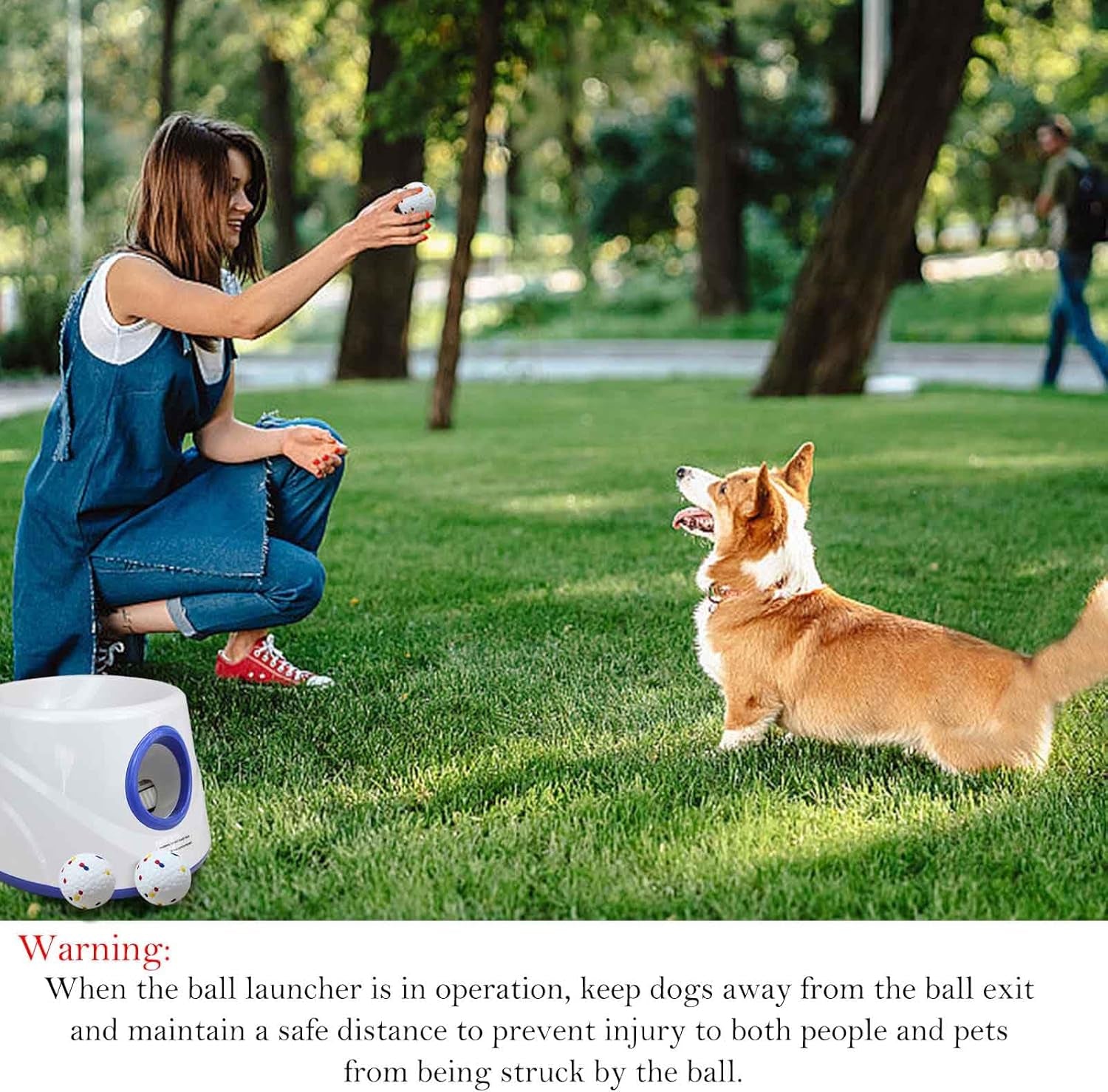 Dog Ball Thrower Launcher,Automatic Ball Launcher for Dogs with 3 Launching Distance 20-45FT,6 2.3 Inch ETPU Tennis Balls,Interactive Dog Toys for Small/Medium Dogs, Not for Aggressive Chewers