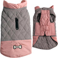 Reversible Dog Coats for Small Dogs Waterproof Warm Dog Jacket for Cold Winter,Pink and Grey M