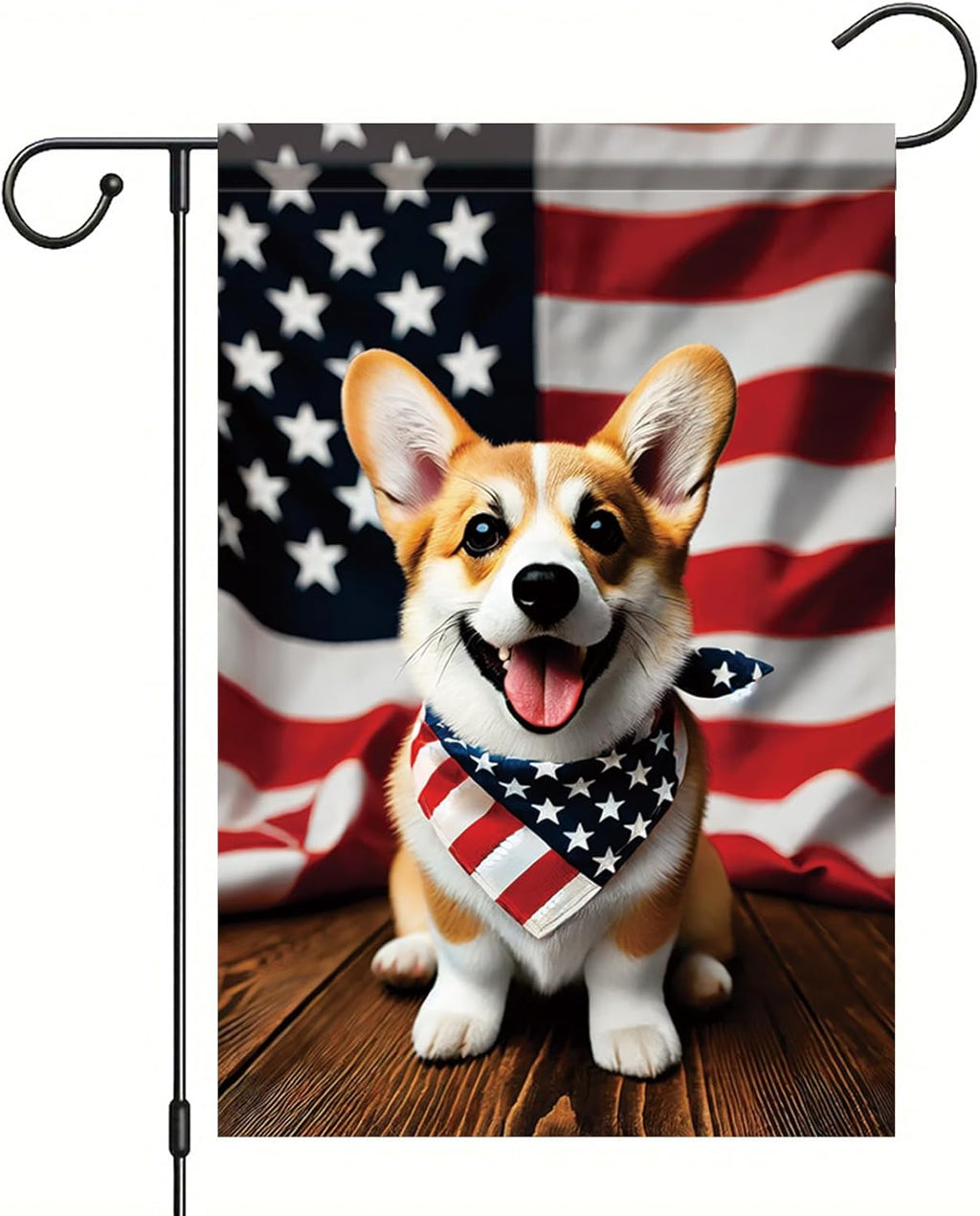 Patriotic 4Th of July Garden Flag Corgi Dog Welcome Fourth of July Independence Day Memorial Day Yard Flag Summer Outdoor Decorations 12X18 Inch