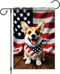 Patriotic 4Th of July Garden Flag Corgi Dog Welcome Fourth of July Independence Day Memorial Day Yard Flag Summer Outdoor Decorations 12X18 Inch