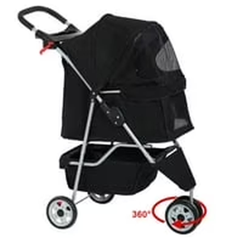 Pet Stroller, 3 Wheels, Travel Folding Carrier T13