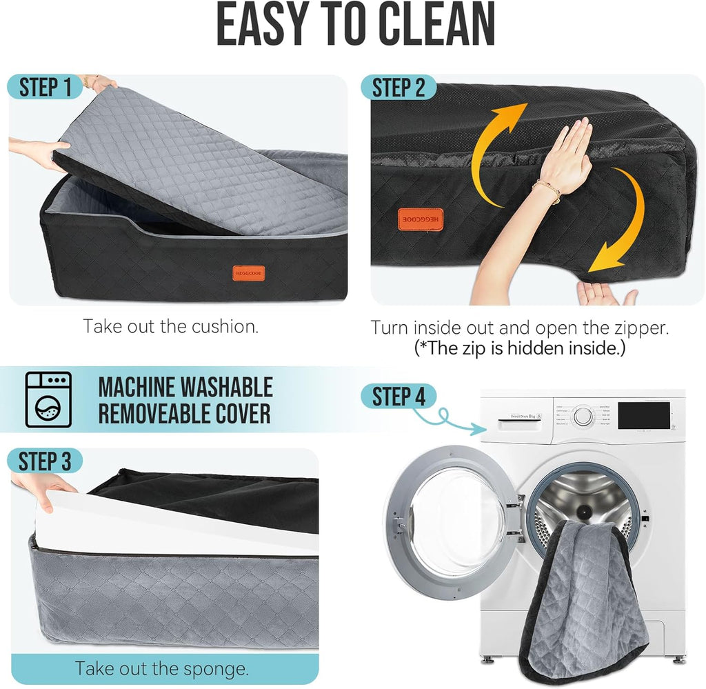 Large Dog Car Seat under 100 Lbs, Washable Dog Car Bed for 2 Medium Dogs, Detachable Pet Booster Seat with Storage Pocket and Seat Belt for Back Seat Dog Travel Bed
