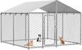 7.8X7.8 FT Extra Large & Heavy Duty Dog Kennel Run - Outdoor Metal Enclosure with Lockable Door and Waterproof Cover for Big Dogs