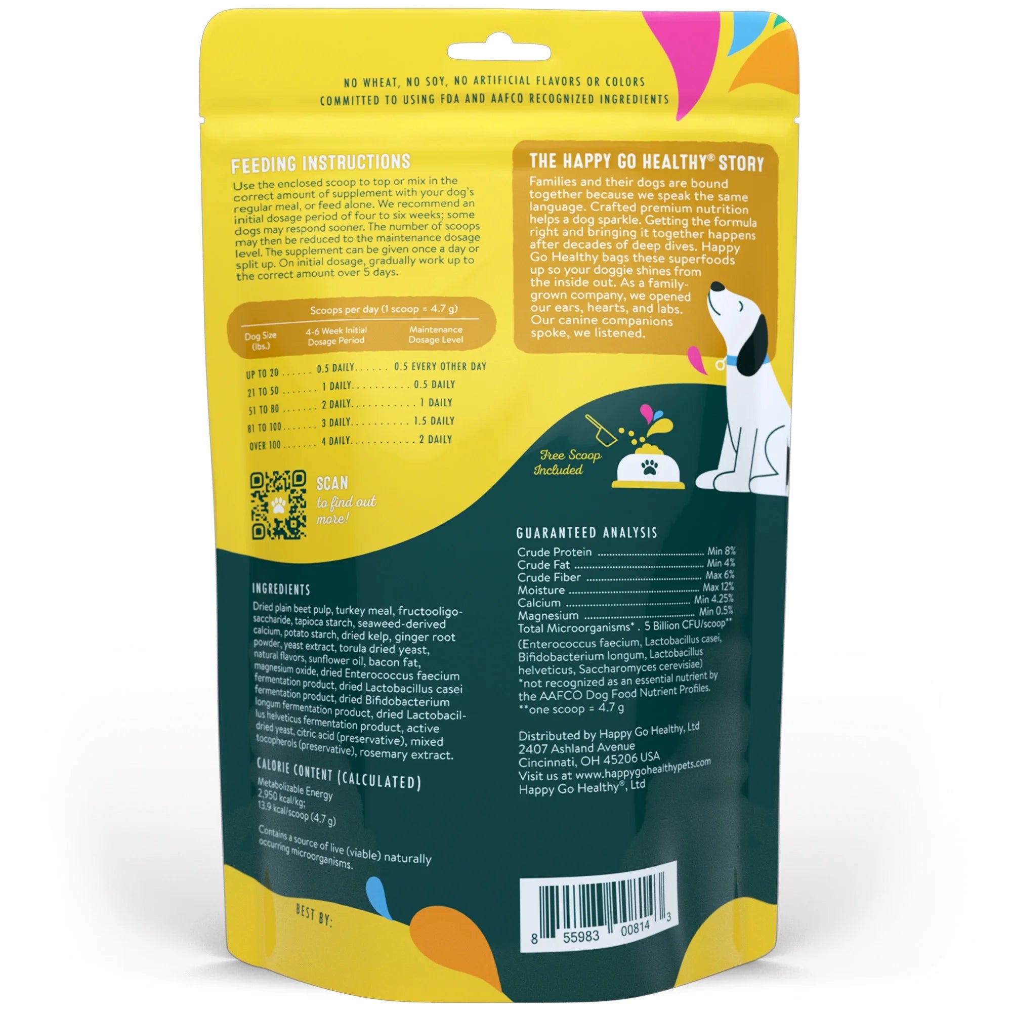 Probiotics for Dogs |  Prebiotic & Probiotic Dog Supplement with Ginger Root, Icelandic Seaweed, and Organic Kelp | All Breeds and Sizes | 60 Count