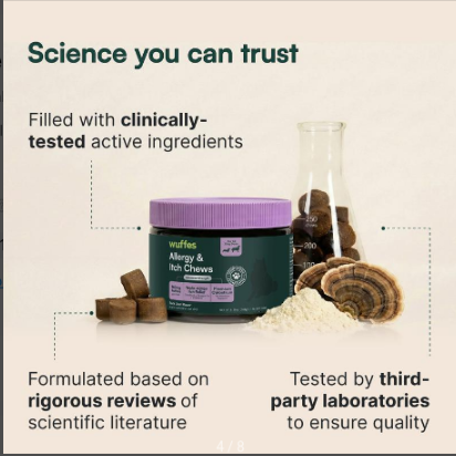 Wuffes Allergy & Itch Chews for Dogs - Skin & Immune Support Supplement for Seasonal Allergies & ...