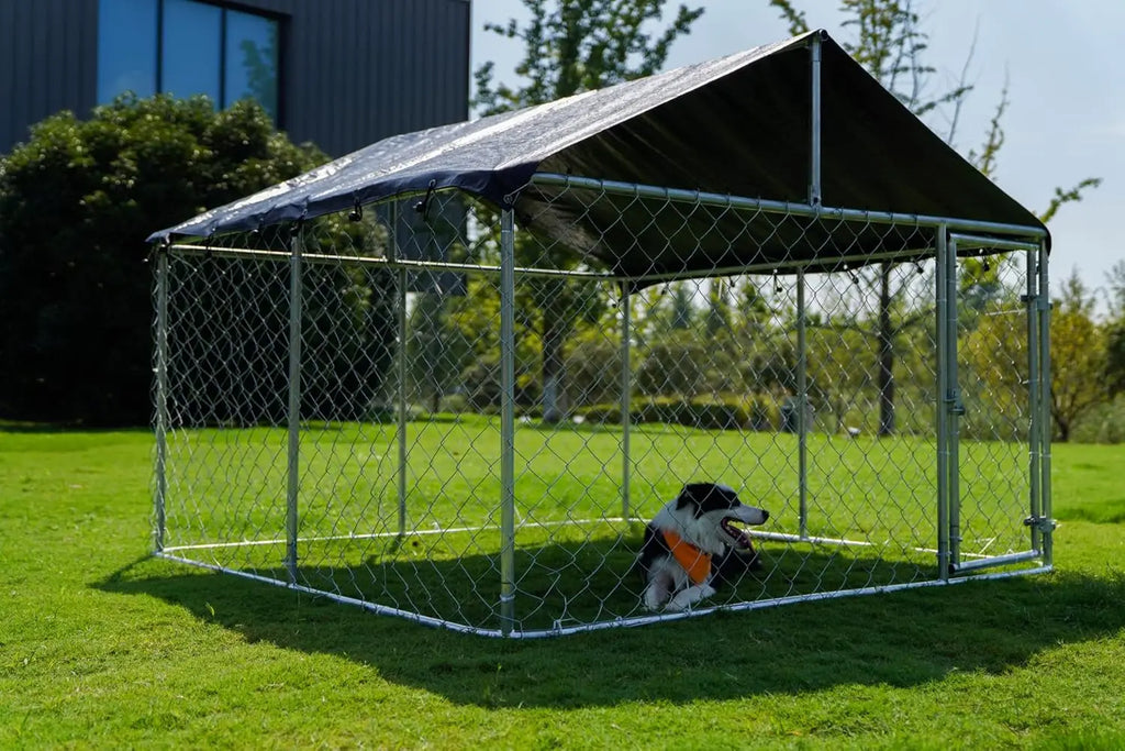 Outdoor Pet Playpen Heavy Duty Dog Kennel House Mesh Dog Big Cage Steel Fence Secure Lock