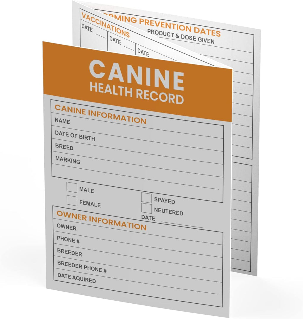 Pet Supplies | (25 Pack) Premium Canine Health Record 6X4 Inch Booklets | Dog Vaccines Large Records - Puppy Shot Vaccination Brochure