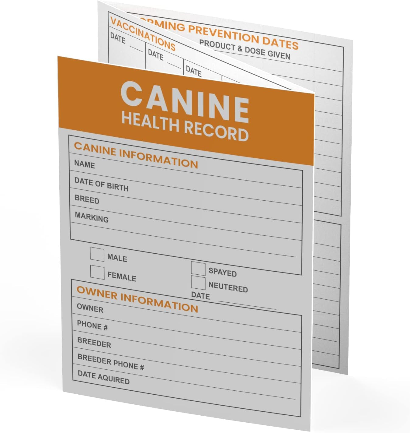 Pet Supplies | (25 Pack) Premium Canine Health Record 6X4 Inch Booklets | Dog Vaccines Large Records - Puppy Shot Vaccination Brochure