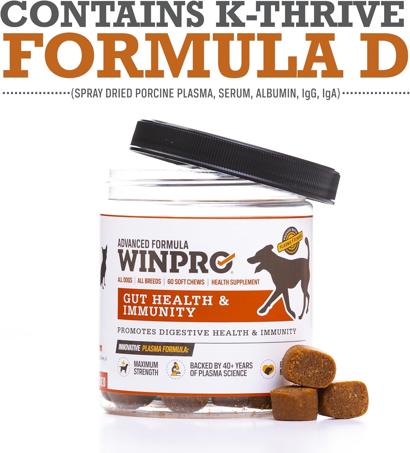 Dog Gut Health Supplement – Plasma-Powered Soft Chews for Dog Immune Health Support & Gut Health, Made with Natural Ingredients for Dogs of All Breeds & Sizes - 60 Count