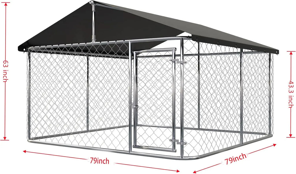 Outdoor Pet Playpen Heavy Duty Dog Kennel House Mesh Dog Big Cage Steel Fence Secure Lock