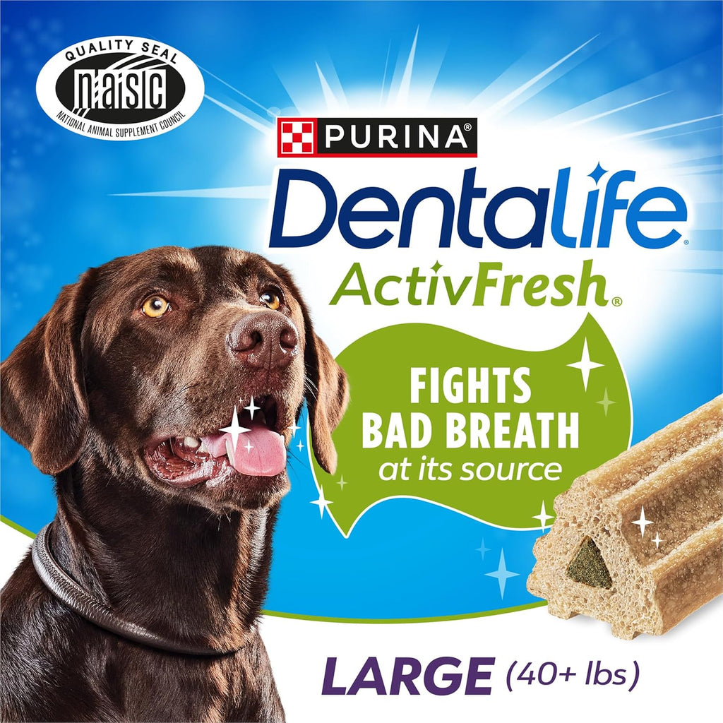 Activfresh Pack of 2 Dog Chews for Large Dogs 40 Lbs. and Up, Dental Chews to Freshen Breath, Chicken Flavor, 35 Oz. Each, 30 Chews Each/60 Total Chews - 30 Ct. Pouch