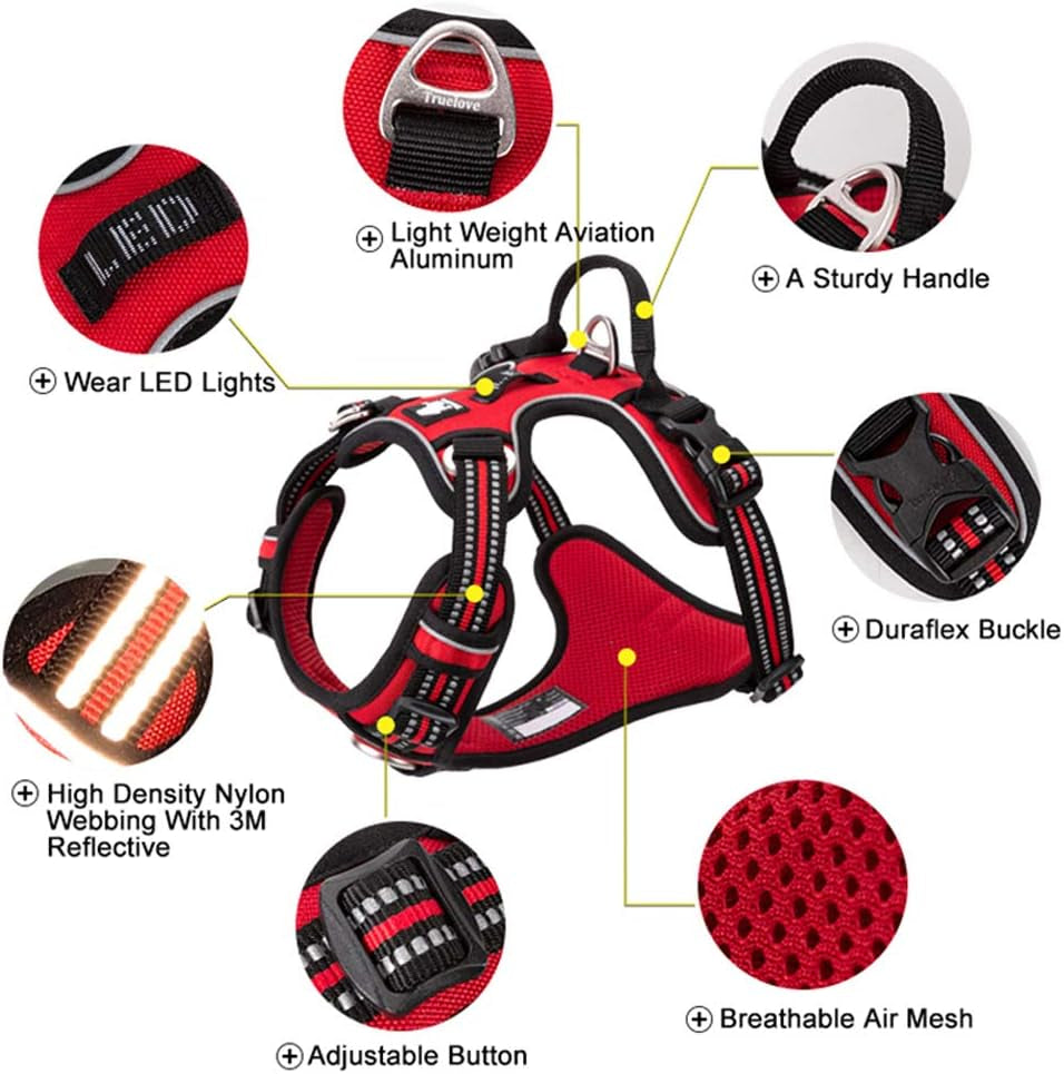 Dog Harness No Pull Nylon Reflective Pet Harness Adjustable Comfortable Control Step-In Brilliant Colors Truelove TLH56512 XS Royal Blue