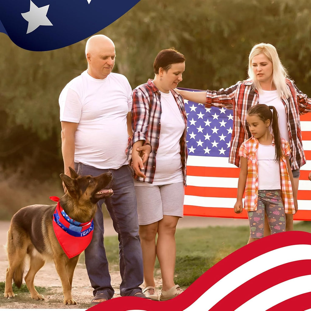 50 Pcs 4Th of July Dog Bandanas 250Th Anniversary Pet Bandanas Bulk Independence Day Triangle Pet Bibs Scarf for Medium Large Dog 4Th of July 250Th Festival Costume