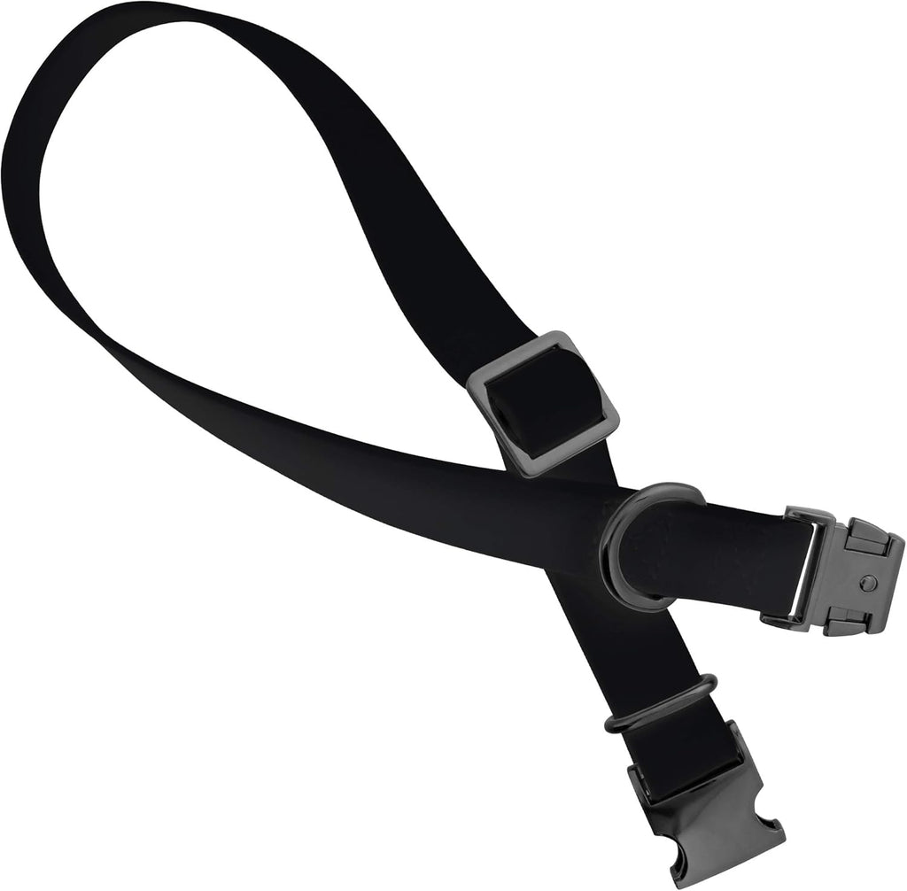 Medium Silicone Dog Collar - Black 20In Stylish Dog Collar with Clasp Buckle and D-Ring Leash Loop