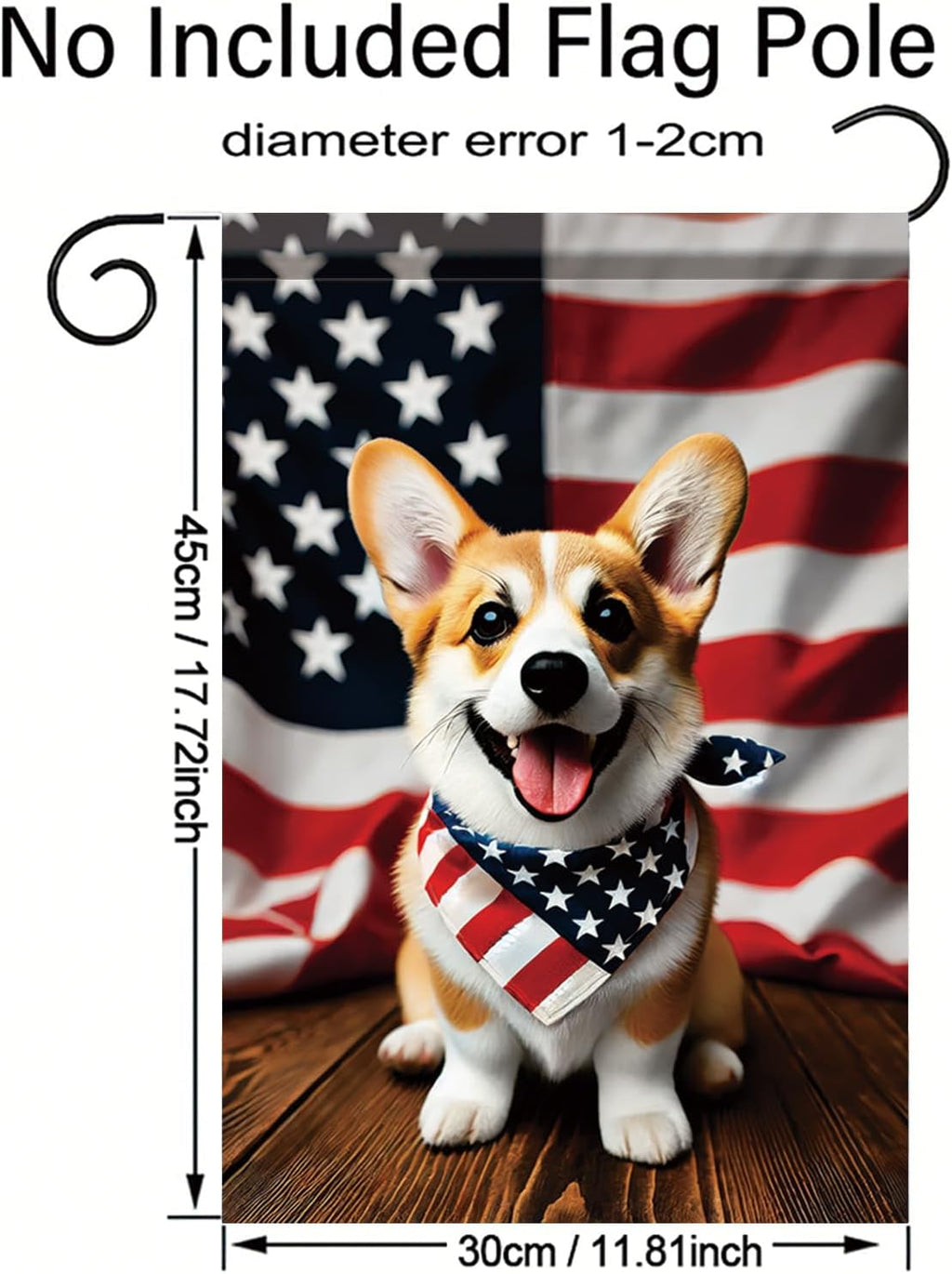 Patriotic 4Th of July Garden Flag Corgi Dog Welcome Fourth of July Independence Day Memorial Day Yard Flag Summer Outdoor Decorations 12X18 Inch