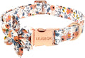 Floral Girl Dog Collar,Cotton Dog Collars for Dogs Female Dog Collar with Flower Fall Cute Dog Collars with Quick Release Buckle Puppy Collars Pet Dog Collar for Small Medium Large Dogs